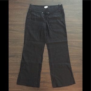 Calvin Klein Black linen drawstring pants, size 8